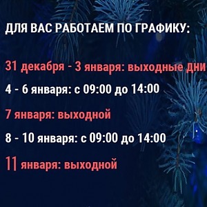 Режим работы в новогодние праздники
